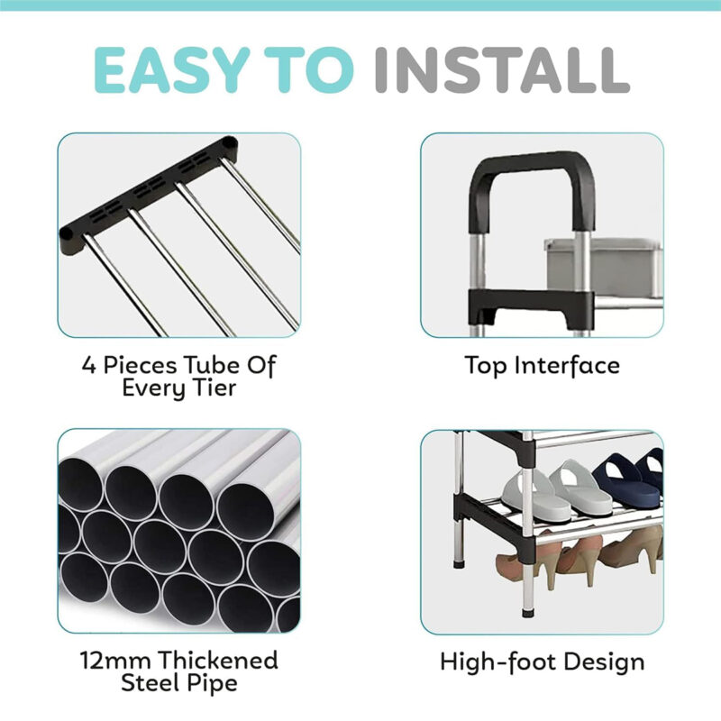 5 Layer Steel Shoe Rack Organizer - Image 4