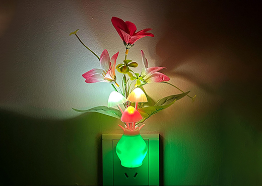 flower shape sendor light mushroom feature 2