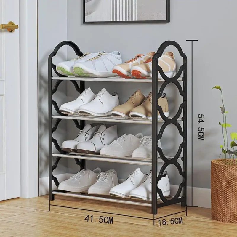 4-Layer Durable Compact Black Shoe Rack - 1 Pc for Long-Lasting Use - Image 2